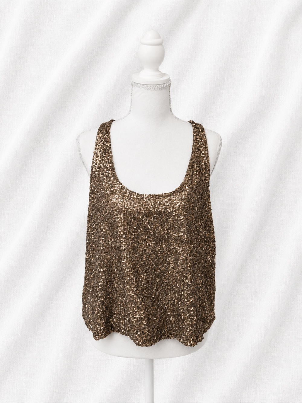 TCEC Bronze Sequin Scoop Tank